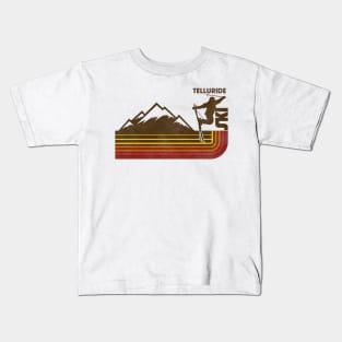 Retro Telluride 70s/80s Style Skiing Stripe Kids T-Shirt